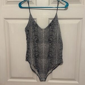 Snakeskin full back bodysuit